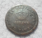 Goa Indie Portugalskie Król Ludwik I Braganca 1/8 tanga 1884 KM# 307