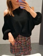 Ola Voga duży sweter oversize z bufiastymi rękawami