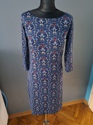 Grey Wolf piękna sukienka granatowa we wzory S/36