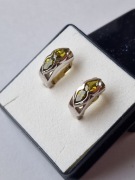 Srebrne kolczyki z oliwinem próba 925