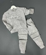Nowy szary komplet dekatyzowany zestaw bluza + spodnie r. 116