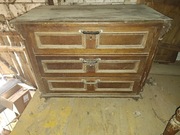 Stara dębowa komoda na 3 szuflady 