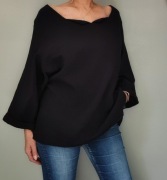 SHEIN Curve czarna bluzka damska 4XL oversize bawełniana boho casual