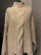 ZARA sweter tunika oversize z wełną alpaką gruby duży wzory