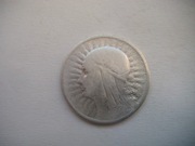 POLSKA MONETA 2 zł  1933 r. GŁOWA KOBIETY JADWIGA (SREBRO ) zzm