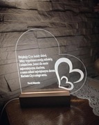 PERSONALIZOWANE SERCE LED Z GRAWEREM/ lampka led/ prezent/ walentynki/