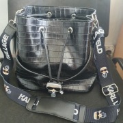 Karl Lagerfeld torebka damska worek na ramię czarna skóra