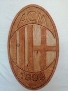 AC MILAN Herb z drewna!DUŻY 74 cm