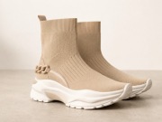 NOWE Sneakersy damskie 37 38 23,5cm beżowe skarpetkowe platforma lekkie 