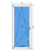 Okno 960x2250 PCV - BIAŁE