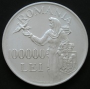 Rumunia 100000 lei 1946 - król Michał I Hohenzollern - srebro