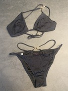 Victoria’s Secret Strój Kąpielowy Czarny Złote X Paski Nowy USA M/M
