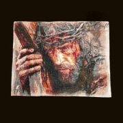 Obraz haftowany ręcznie haft krzyżykowy 50x40 cm