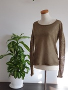 Sweterek ażurowy terranova khaki S elegancki damski na wiosnę