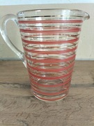 Oszałamiający kolorowy niepełny zestaw-dzbanek +3 szklanki-Vintage Pitcher