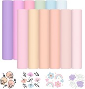 Zestaw 14 samoprzylepnych arkuszy winylu  w pastelowych kolorach