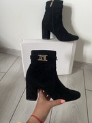 Zamszowe czarne botki Jenny Fairy - rozmiar 38 - ozdobna klamra