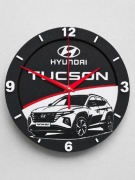 Zegar ścienny inspirowany marką HYUNDAI TUCSON druk 3d. Średnica 245 mm