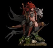 Figurka druk 3D żywica " Red Sonja & nsfw - F1706 " - 120 mm