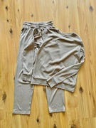 komplet dresowy  S 36 Tom&Rose spodnie bluzka  beżowy 