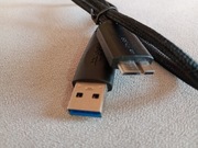 kabel przewód USB A - dysk zewnętrzny 45 cm czarny
