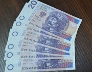 20 zł 2016 rok seria CE przejściowa z paczki stan 1