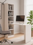 Białe biurko komputerowe szkolne regał słupek 125x47