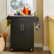 SoBuy Wózek kuchenny ze stalowym blatem FKW110-SCH