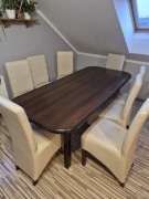 Stół rozkladany z krzesłami do salonu 