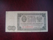 POLSKA BANKNOT PRL 2 zł 1948 rok seria BK