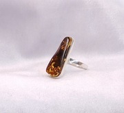 Pierścionek - Srebro i Bursztyn