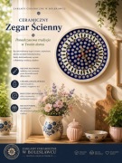 Zegar ścienny cichy ceramiczny 27,5 cm ceramika Bolesławiec Z.C.B.