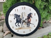 Zegar ścienny konie 