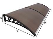 Daszek nad drzwi braz poliwęglan 200x100NOWY!