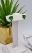 Kolczyki zielone serce blueberry stal chirurgiczna 316L kolor złoty 