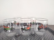 Zestaw 5 szklanek retro vintage auta 