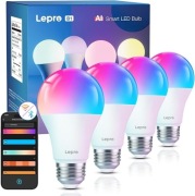 Lepro AI Smart żarówki E27 8.5W 806lm WiFi BT 4 szt