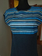 Bluzka t-shirt paski srebrna nitka