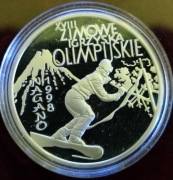 10 zł 1998 r. *XVIII Zimowe Igrzyska Olimpijskie NAGANO. Folder. Srebro