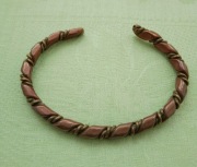 Vintage lata 60te sztuka ludowa Southwest USA kuta bransoleta miedź mosiądz