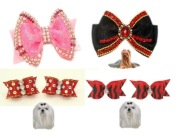 KOKARDKI WYSTAWOWE CYRKONIE  komplet 6 sztuk plus gumki