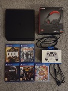 Konsola PS4 Slim 500GB+Pad+5Gier+Słuchawki