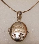 Vintage srebrny sekretnik otwierane puzderko dla dziewczynki Little Star 18