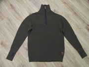 NORTHPEAK męski sweter wycięcia na kciuk khaki jak nowy 100% wełna_ XXL