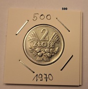 2 zł jagody, kłosy z PRL z 1970 roku  piękna moneta  nr. 500