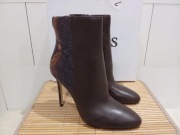 skórzane botki na obcasie marki Guess roz. 38 wkładka 24,5 cm nowe