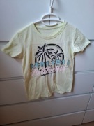 128 cm żółta koszulka żółty T-shirt z krótkim rękawem dziecięca dla dziecka
