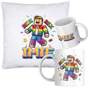 Poduszka i kubek ROBLOX – personalizowany zestaw prezentowy | Twoje imię