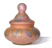 Glass Rueven Ręcznie malowane satynowe szklane naczynie z pokrywką