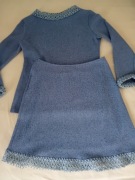 Garsonka dzianinowa, niebiesko-szara, bardzo miękka i komfortowa